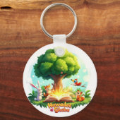 "Forest Tales Keychain – Enchanted Woodland Story キーホルダー (正面)