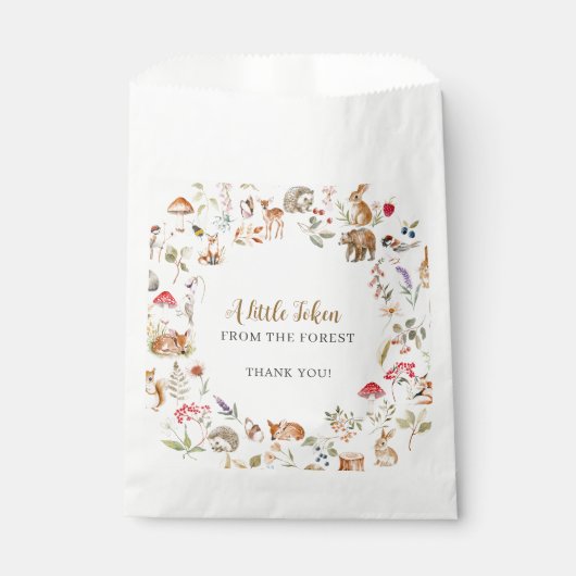 Forest Token Woodland Baby Shower  フェイバーバッグ (正面)