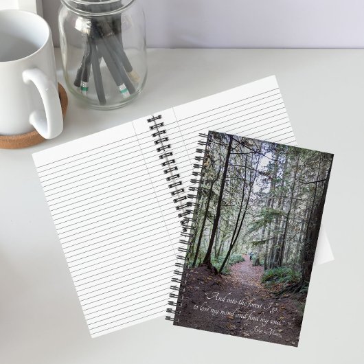 Forest Trail Photo with John Muir引用文 ノートブック
