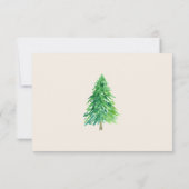 Forest Tree Watercolor | フラワー ウェディング クリスマス 出欠カード (裏面)