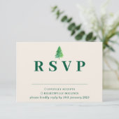 Forest Tree Watercolor | Floral Wedding Christmas 出欠カード (スタンド正面)