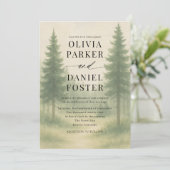 Forest Trees Watercolor Destination Wedding 招待状 (スタンド正面)