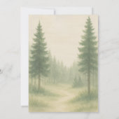 Forest Trees Watercolor Destination Wedding 招待状 (裏面)