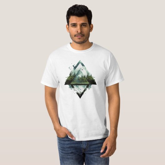 Forest Triangle Trees Nature Tシャツ (正面フル)