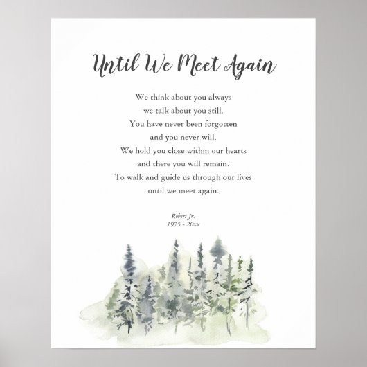 Forest Until We Meet Again Memorial Poem  Poster ポスター (正面)
