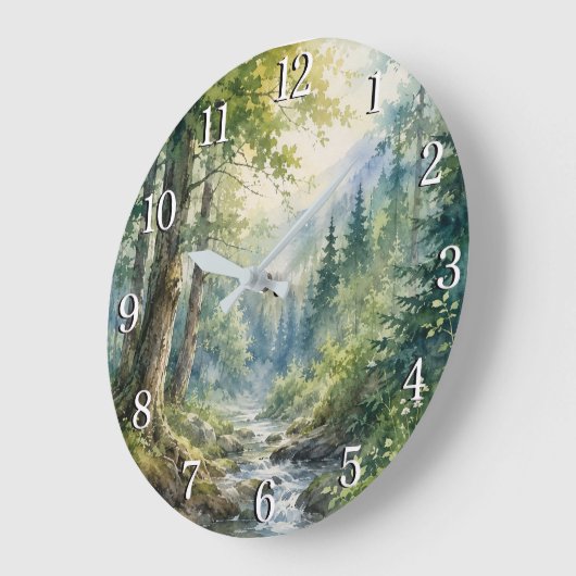 Forest Wall Clock — Nature-Inspired Design ラージ壁時計 (傾斜)