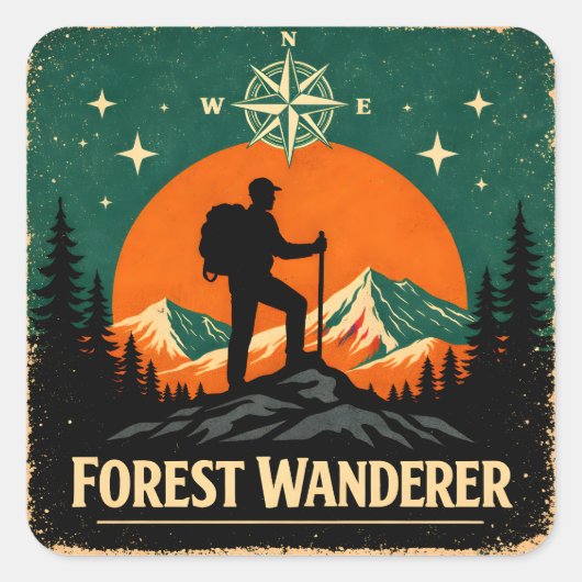 Forest Wanderer – Ancient Woods Nature Explorer スクエアシール (正面)