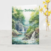 Forest Waterfall カード (黄色い花)