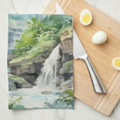 Forest Waterfall キッチンタオル (四つ折り)