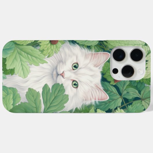 Forest Whispers White Cat With Green Eyes Case-Mate iPhoneケース (裏面 (横))