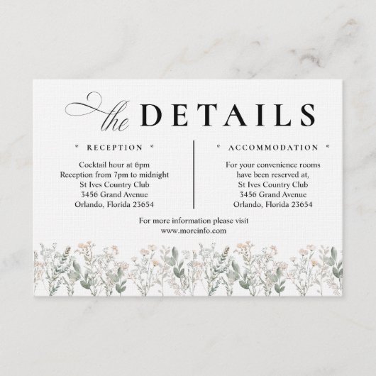 Forest Wildflowers Enclosure Card エンクロージャーカード (正面)