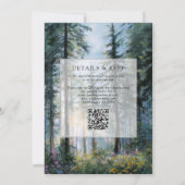Forest Wildflowers Floral QR Code Wedding 招待状 (裏面)