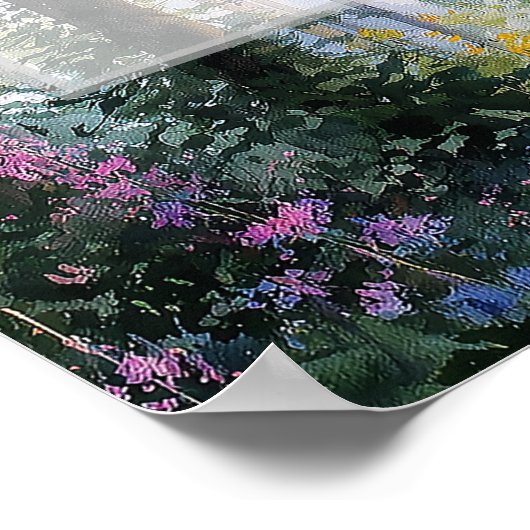 Forest Wildflowers Floral Wedding Welcome Sign ポスター (角)