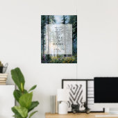 Forest Wildflowers Floral Wedding Welcome Sign ポスター (ホームオフィス)