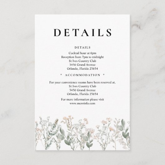 Forest Wildflowers QR Code Enclosure Card エンクロージャーカード (正面)