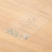 Forest Wildflowers Save the Date Announcement アクリル招待状 (レイダウン)