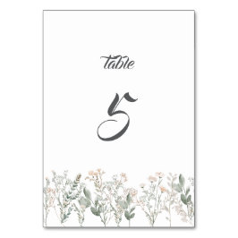 Forest Wildflowers Table Number Card テーブルナンバー