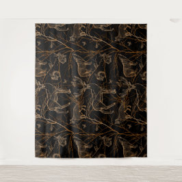 Forest Wildlife Animals Deer Bears Dark Nature タペストリー