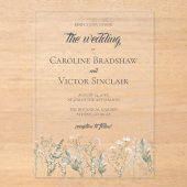 Forest Wilflowers Acrylic Wedding Invitation アクリル招待状 (正面)