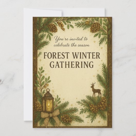 FOREST Winter Gathering のご招待 | エレガント 招待状 (正面)