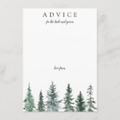 Forest Wintre Watercolor Wedding アドバイスカード (正面)