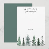 Forest Wintre Watercolor Wedding アドバイスカード (正面/裏面)