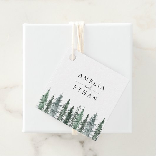 Forest Wintre Watercolor Wedding フェイバータグ (インサイチュ)