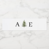 Forest Wintre Watercolor Wedding ペットボトルラベル (シングルラベル)