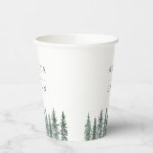 Forest Wintre Watercolor Wedding 紙コップ (左)