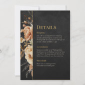Forest Witch Black Floral Wedding Details Card 招待状 (正面)