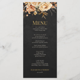 Forest Witch Black Floral Wedding Menu メニュー