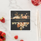 Forest Witch Black Floral Wedding Napkins スタンダードカクテルナプキン (インサイチュ)