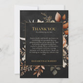 Forest Witch Black Floral Wedding Thank You Card サンキューカード (正面)