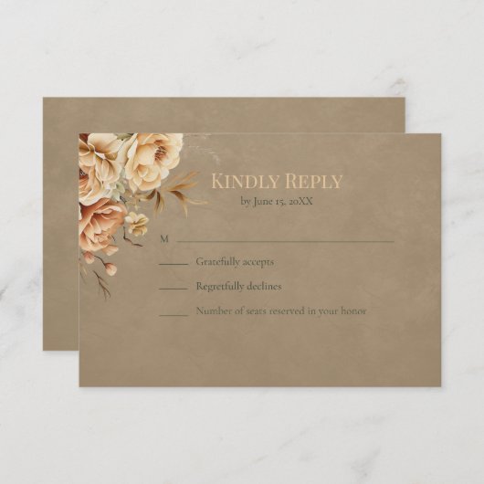 Forest Witch Floral Wedding RSVP Card (正面/裏面)