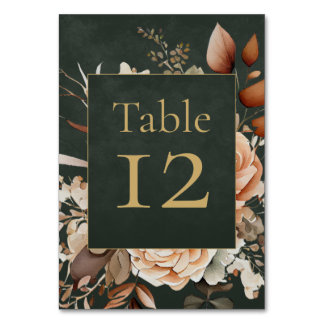 Forest Witch Green Floral Table Number Card テーブルナンバー