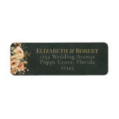 Forest Witch Green Floral Wedding Address Label ラベル (正面)