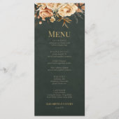 Forest Witch Green Floral Wedding Menu Card メニュー (正面)