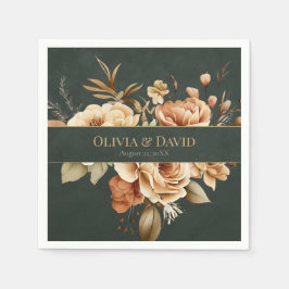 Forest Witch Green Floral Wedding Napkins スタンダードカクテルナプキン