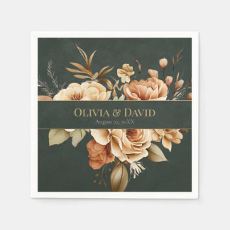 Forest Witch Green Floral Wedding Napkins スタンダードカクテルナプキン