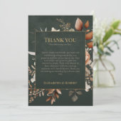 Forest Witch Green Floral Wedding Thank You Card サンキューカード (スタンド正面)