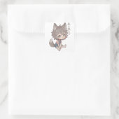 Forest Wolf Child Chibi Sticker  スクエアシール (バッグ)