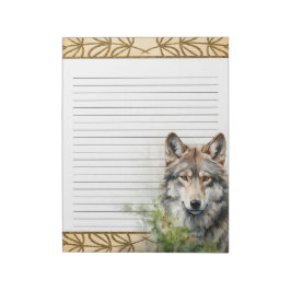 Forest Wolf Woodland Animals自然をテーマにしたメモ帳 ノートパッド