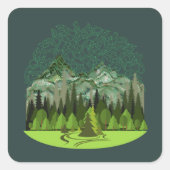 Forest, Wood, Nature スクエアシール (正面)