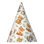 Forest Woodland Animals Wild One 1st Birthday パーティーハット (右)
