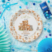 Forest Woodland Animals Wild One 1st Birthday ペーパープレート (パーティー)