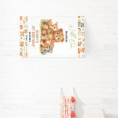 Forest Woodland Animals Wild One 1st Birthday 横断幕 (インサイチュ)