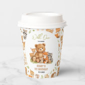 Forest Woodland Animals Wild One 1st Birthday 紙コップ (正面)