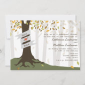 Forest / Woodland Fall Autumn Rehearsal Dinner 招待状 (正面)