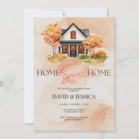 Forest Woodland Housewarming Party  招待状 (正面)