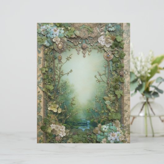 Forest Woodland Junk Journal Scrapbook Paper (スタンド正面)